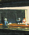 Copy of Edward Hopper's Nighthawks. Size: 60x38mm